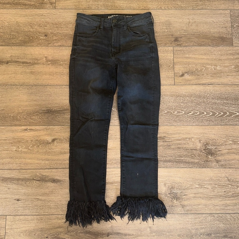 American Eagle fringe hem skinny jeans!!